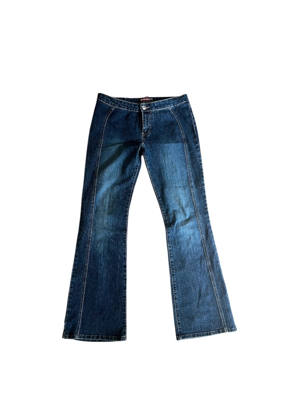 Vintage Y2K Dark Wash Front-Seam Bubblegum Denim Jeans Flare
